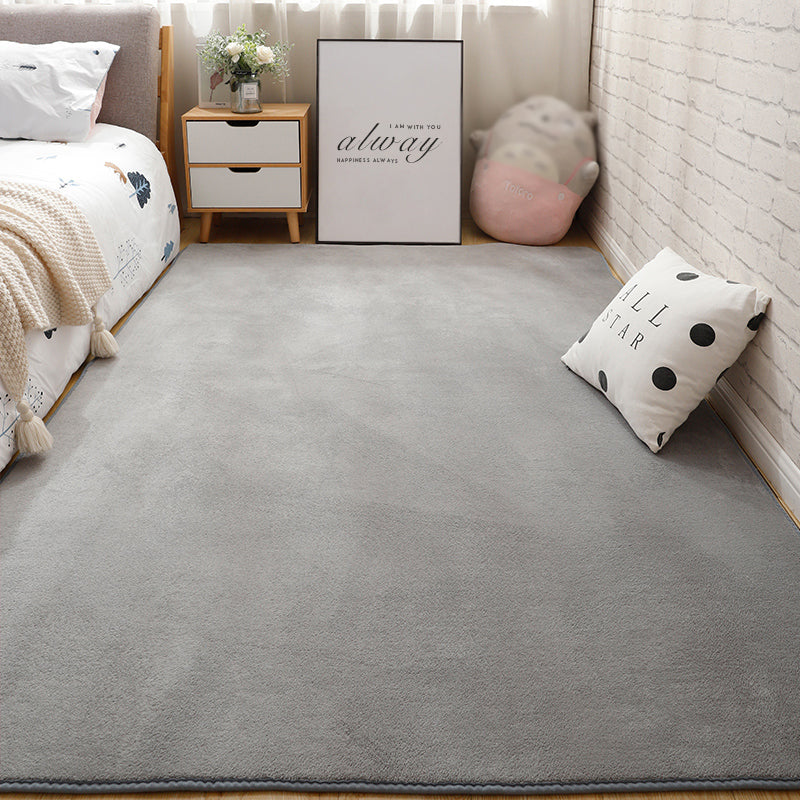 Contemporary Plain Rug Casual Polyester Carpet Non-Slip Area Rug for Living Room