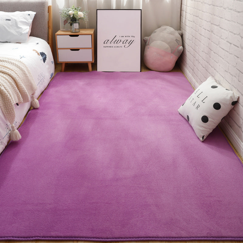 Contemporary Plain Rug Casual Polyester Carpet Non-Slip Area Rug for Living Room
