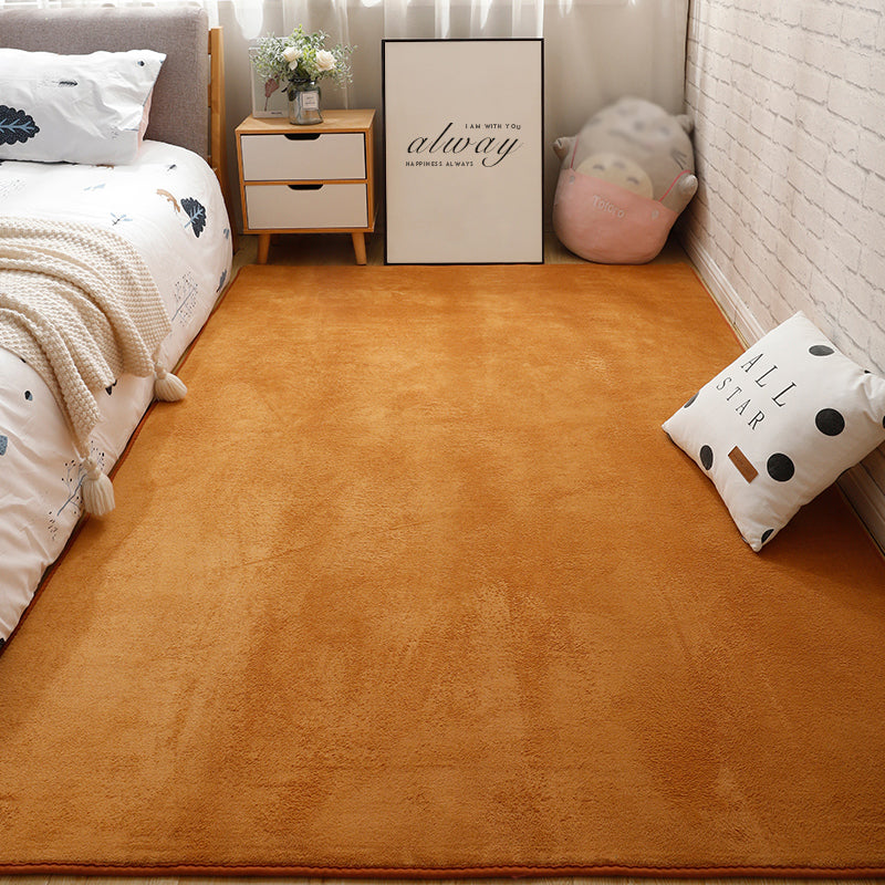 Contemporary Plain Rug Casual Polyester Carpet Non-Slip Area Rug for Living Room