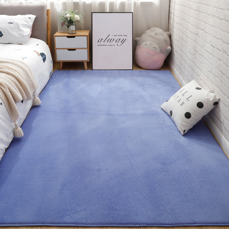 Contemporary Plain Rug Casual Polyester Carpet Non-Slip Area Rug for Living Room