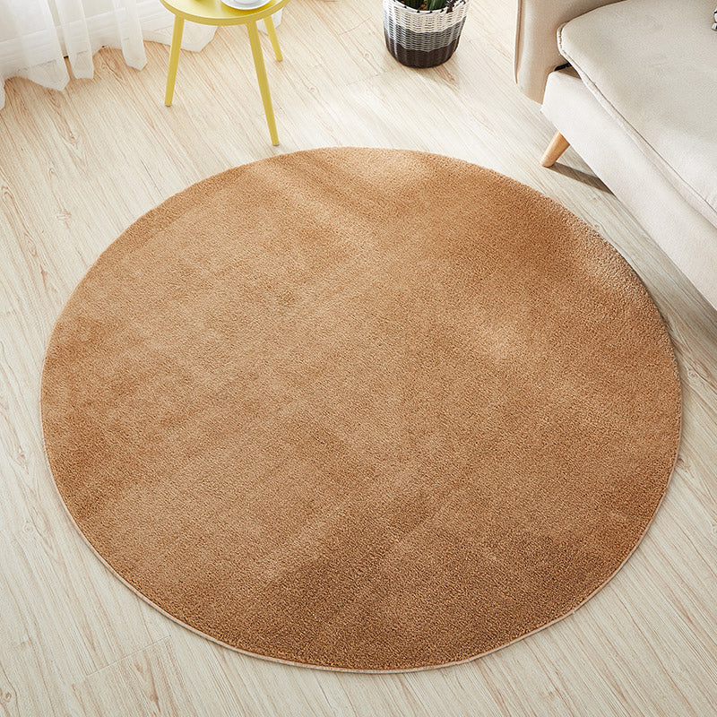 Ronde gewone shag tapijt polyester casual binnen tapijt niet-slip achterste ruggengiert tapijt voor woonkamer