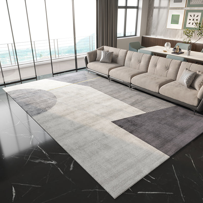 Prachtig polyester tapijt modern grijs tapijt woonkamer vloerkleed met niet-slipachter