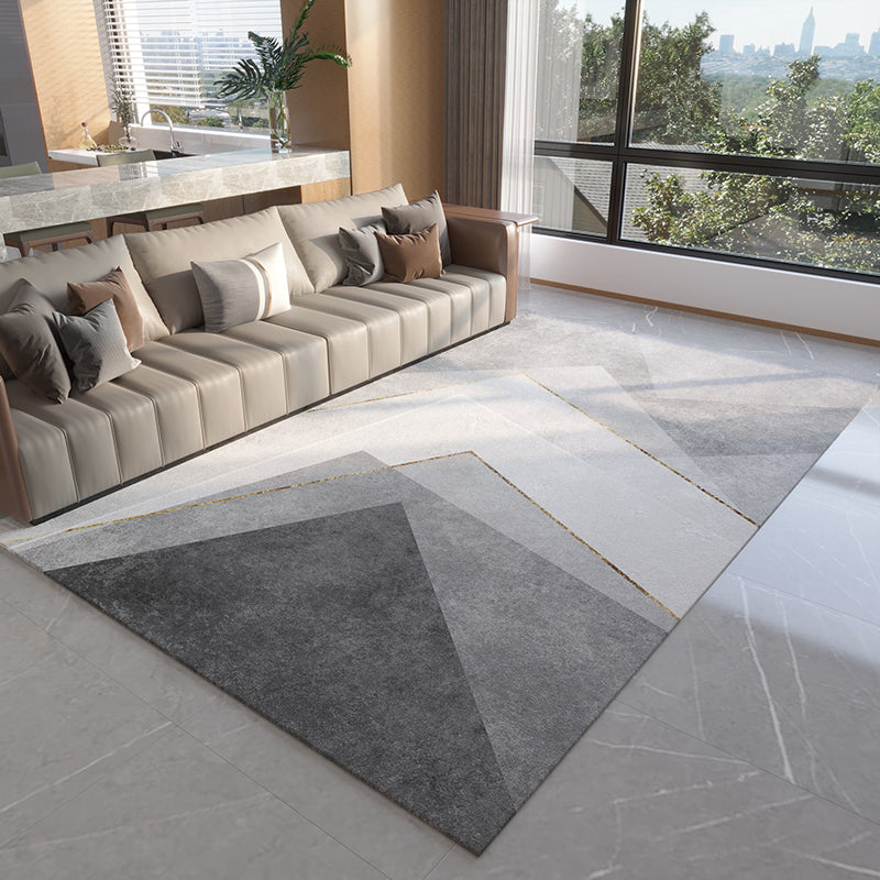 Prachtig polyester tapijt modern grijs tapijt woonkamer vloerkleed met niet-slipachter