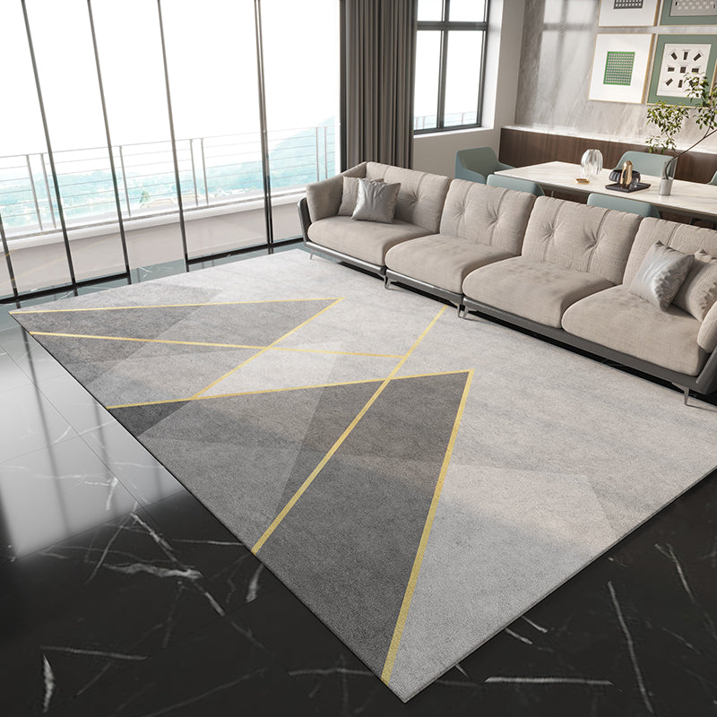 Prachtig polyester tapijt modern grijs tapijt woonkamer vloerkleed met niet-slipachter