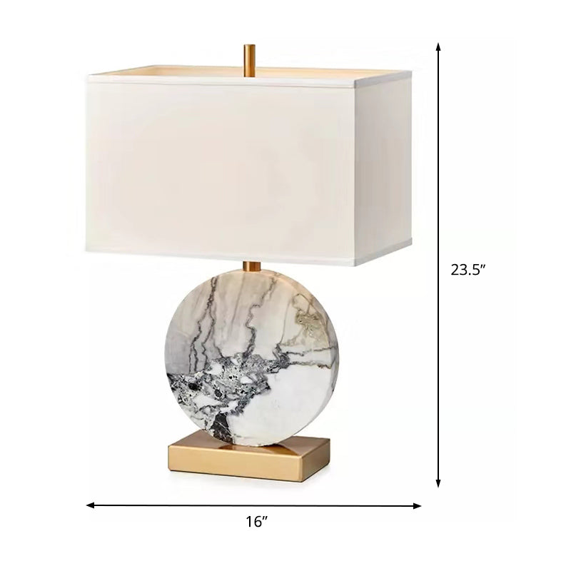 Modernist 1 Kopf Aufgabe Lampe Weiß rechteckiges Lesebuchbuch mit Stoffschatten