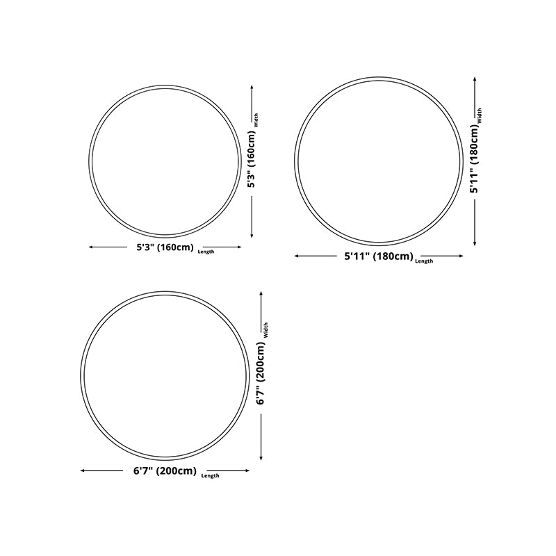 Modern Living Room Area Rug Round Contrast Panel Carpet Polyester Area Rug with Non-Slip Backing