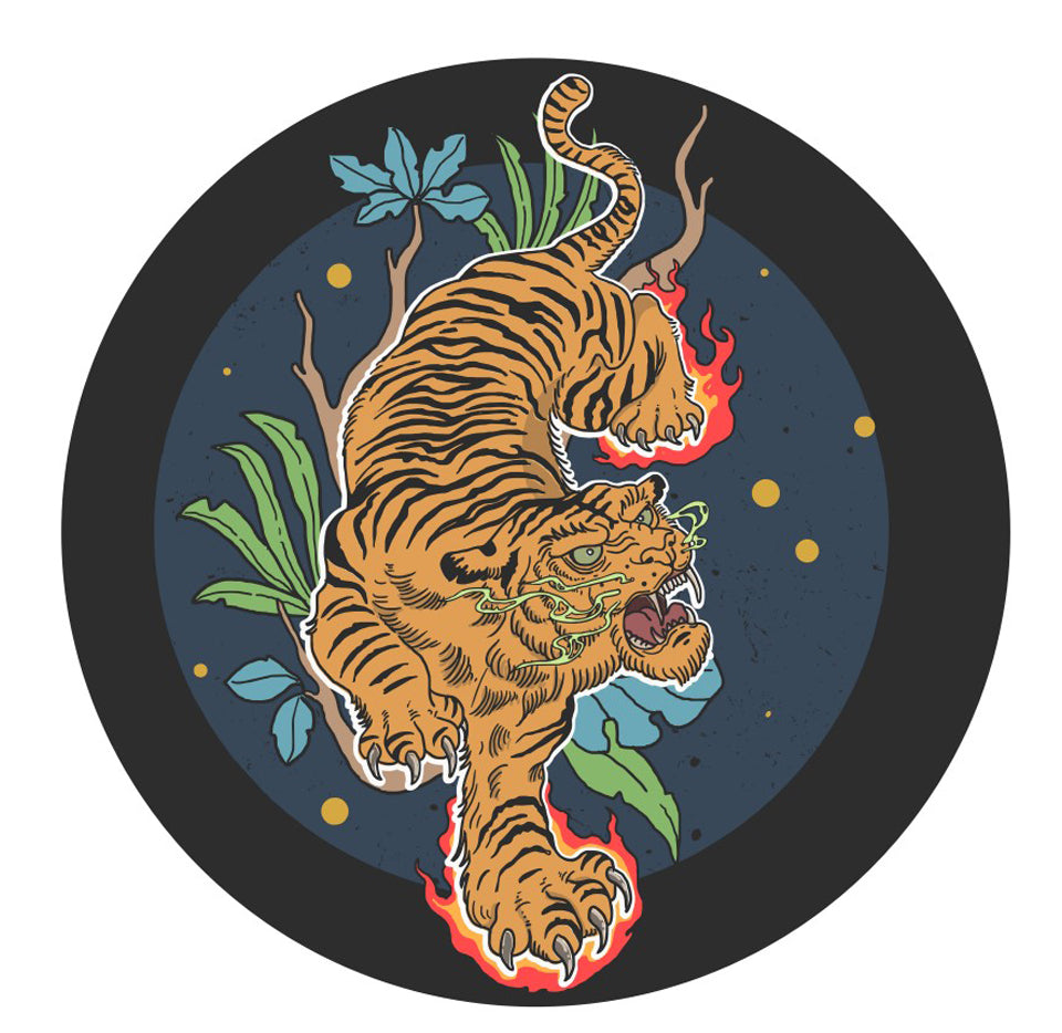 Oranje modern vloerkleed tijgerpatroon polyester gebied tapijt niet-slip achterste vloerkleed voor woningdecoratie