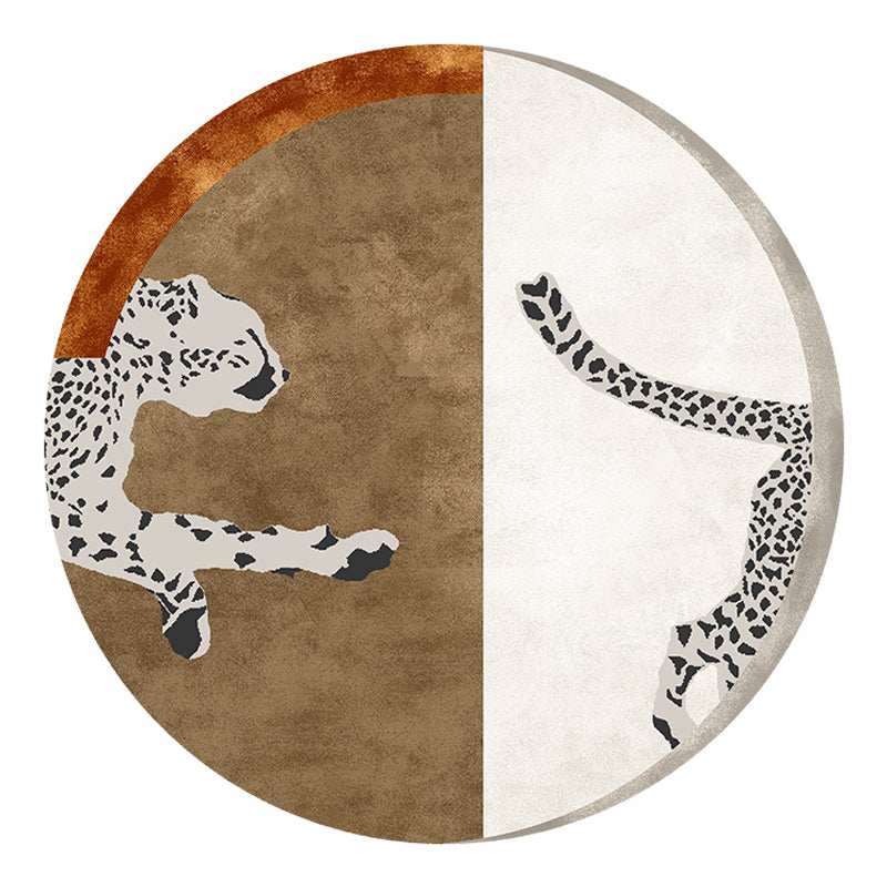 Oranje modern tapijt luipaardpatroon polyester gebied vloerkleurbestendig kleed voor woningdecoratie