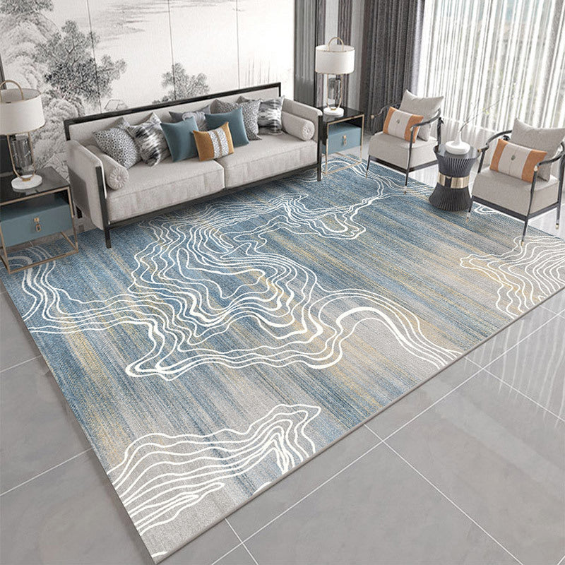 Fancy binnen tapijt modern abstract print tapijt wasbaar polyester tapijt met niet-slipachter