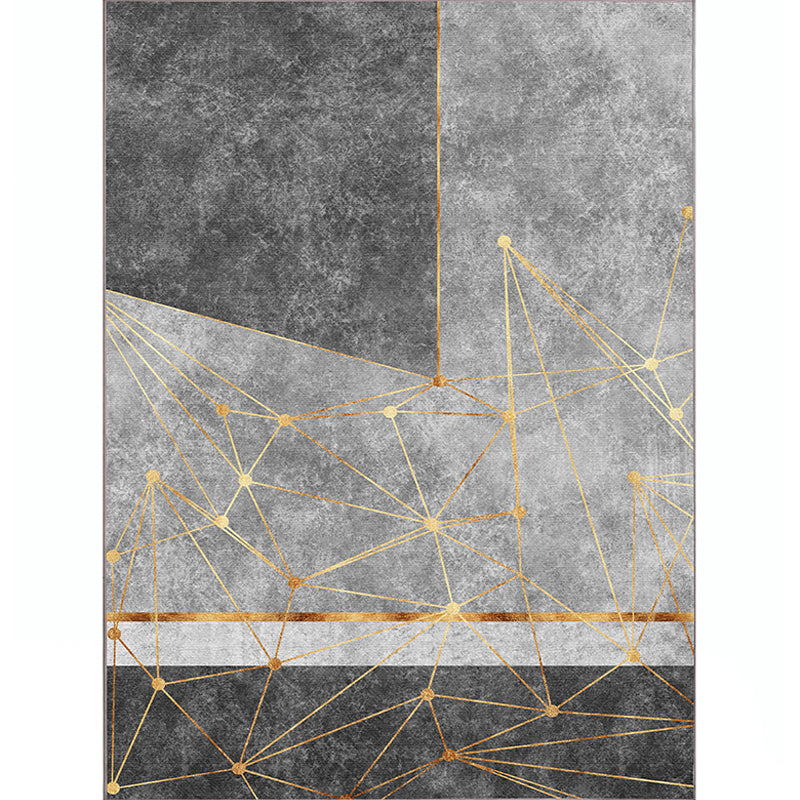 Grijze tonen wasbaar tapijt trendy polyester gebied tapijt vlekbestendig tapijt voor woonkamer