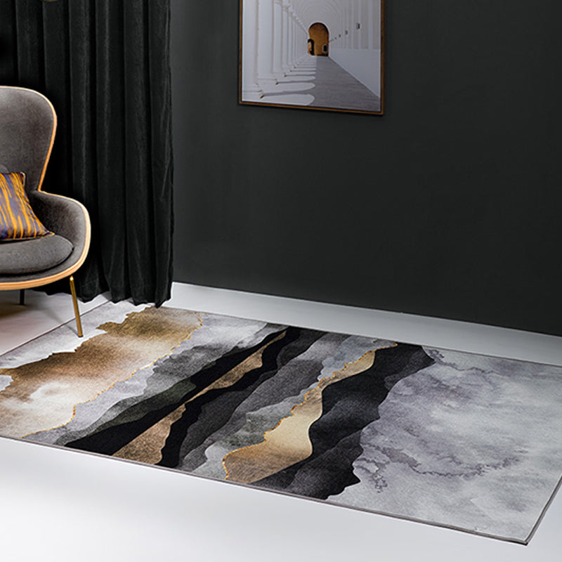 Grijze tonen wasbaar tapijt trendy polyester gebied tapijt vlekbestendig tapijt voor woonkamer