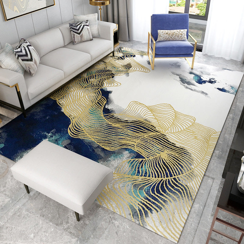 Antiek tapijt Modern abstract print Rug wasbaar polyester tapijt met niet-slipachter