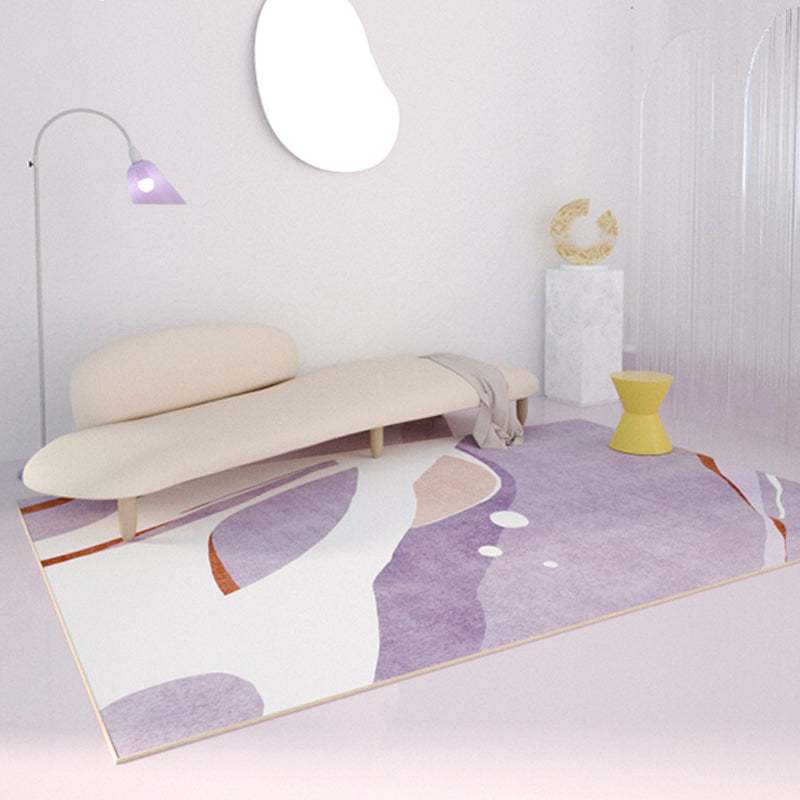 Licht paars modern tapijt polyester kleur klontdekpervlak tapijt wasbaar tapijt voor salon