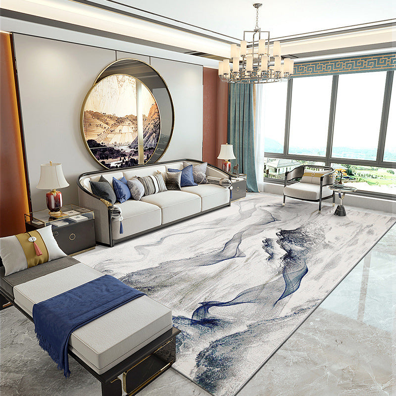 Grijs modern tapijten polyester abstract patroon tapijt niet-slip achterste tapijt voor woningdecoratie