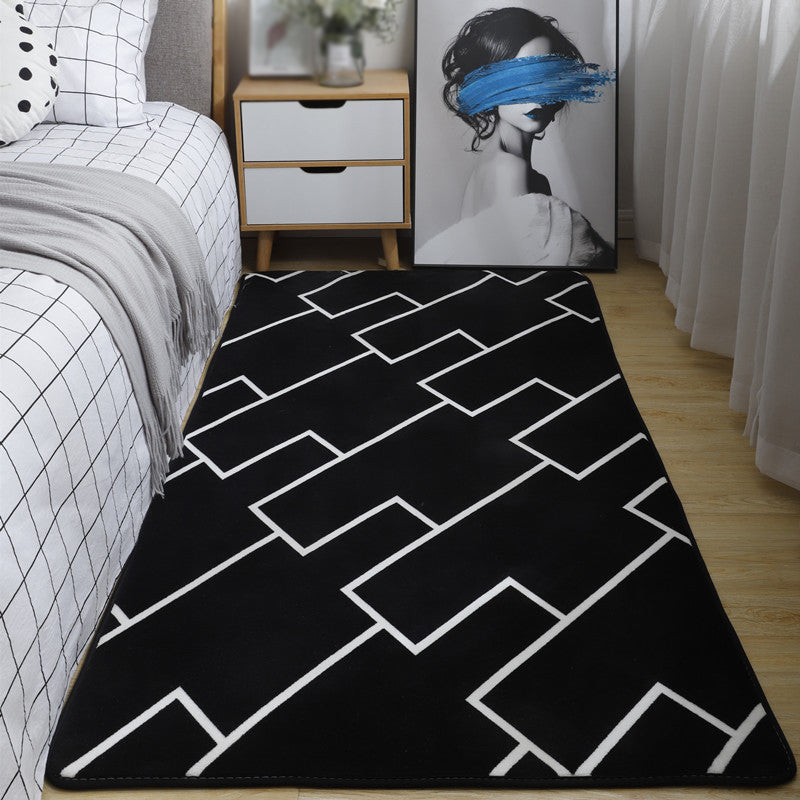 Eenvoud Zebra Patroon Tapijt Polyester Tapijt Petvriendelijk binnen tapijt voor woningdecoratie
