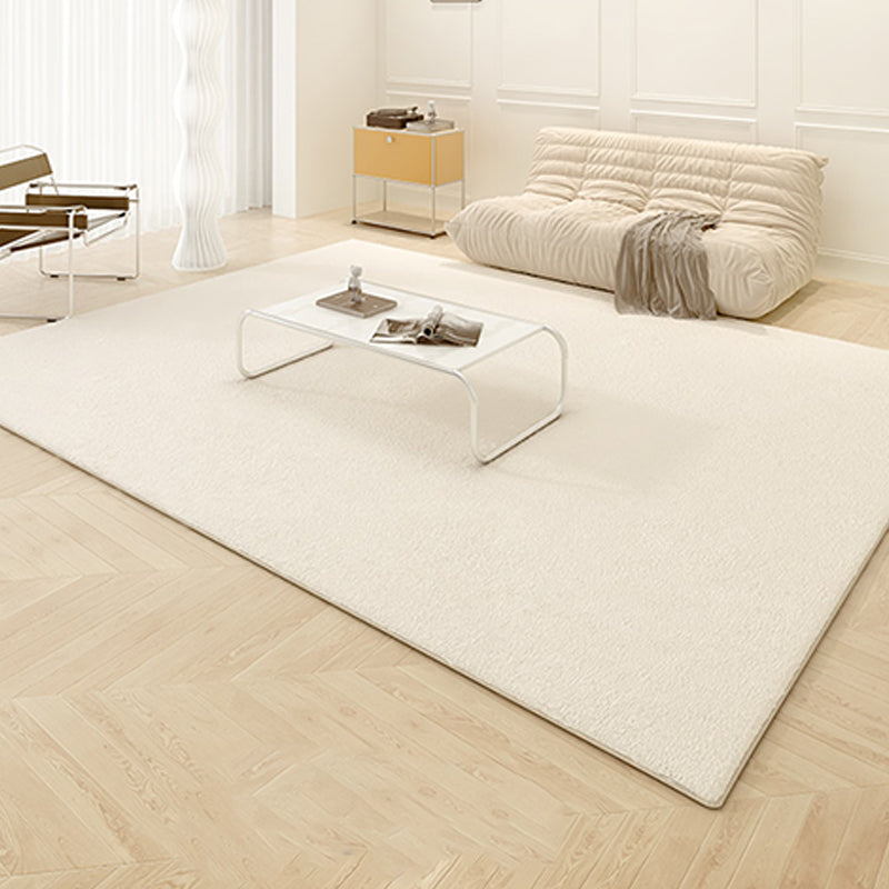 Stylish Living Room Area Rug Pure Color Polyester Area Carpet Non-Slip Backing Area Rug