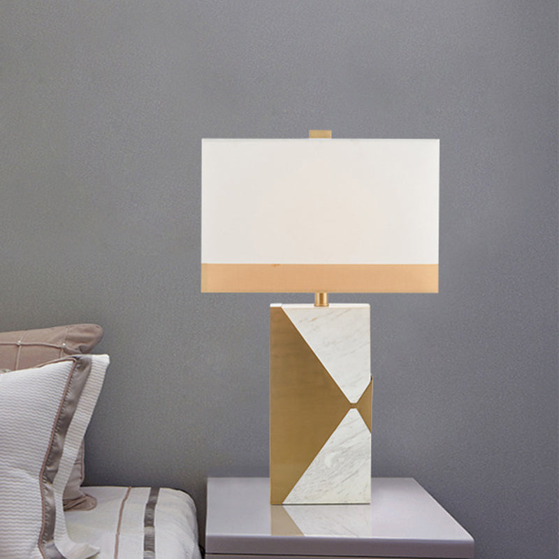 Tavolo rettangolare bianco luce modernista 1 lampadina in lampadina da scrivania con base in marmo