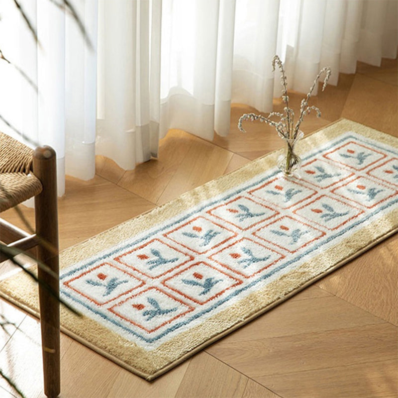 Groen modern tapijt polyester tulpen binnen tapijt niet-slip achterste tapijt voor woningdecoratie