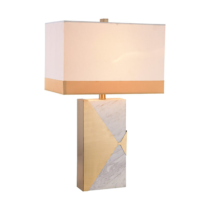 Tavolo rettangolare bianco luce modernista 1 lampadina in lampadina da scrivania con base in marmo