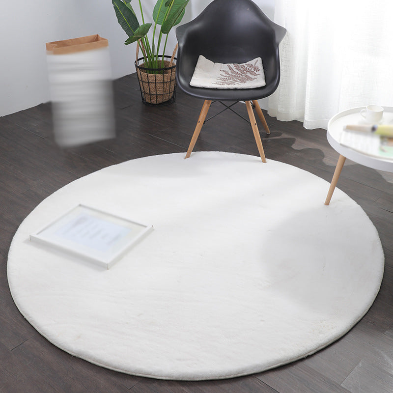 Gray Modern Rug Polyester Solid Color Rug Stain Resistant Area Rug for Home Decor