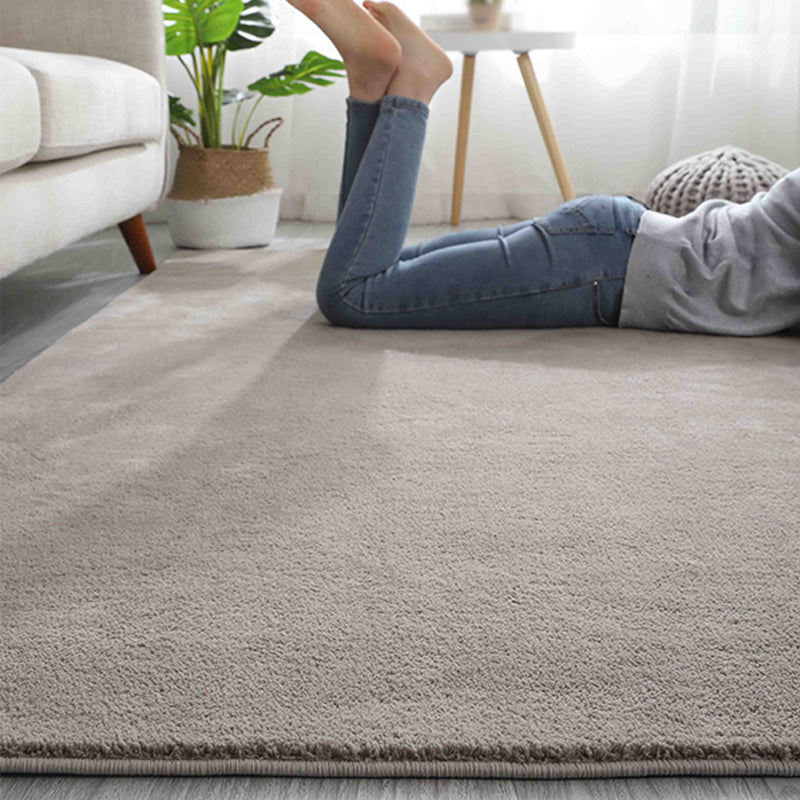 Tapis de couleur unie brun Rapier en polyester tapis de support de tapis sans glissement pour le salon