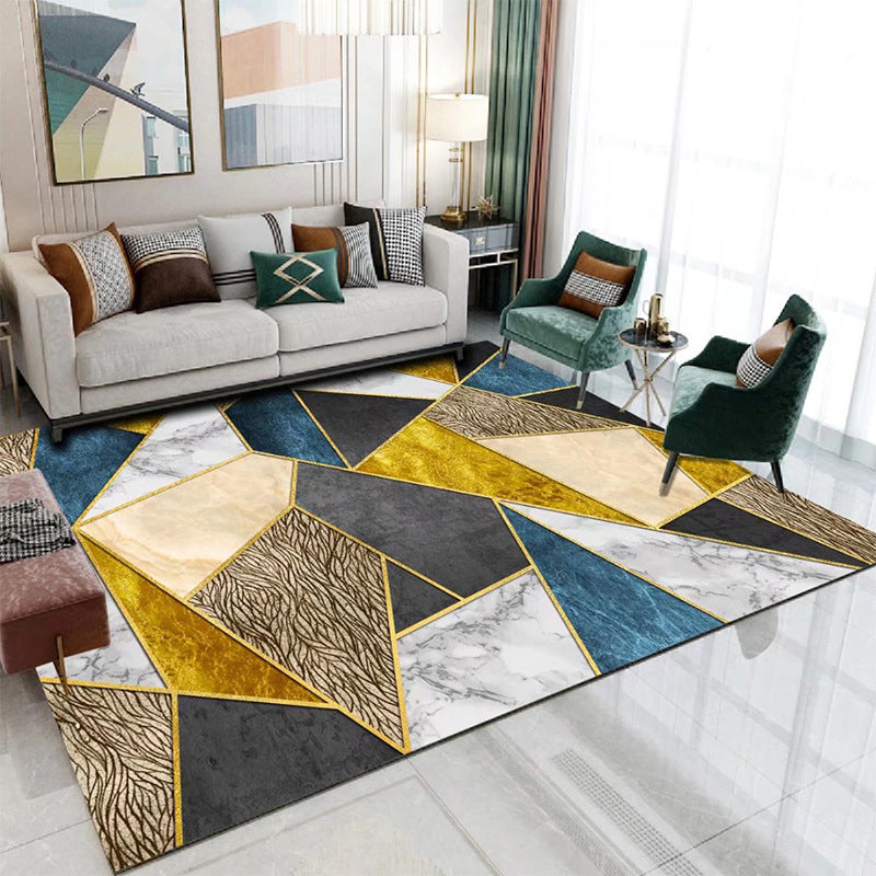 Minimalistisch vloerkleed Vrijvorderingsbasis Patroon Tapijten Polyester Stain Resistant Area Teken voor woonkamer