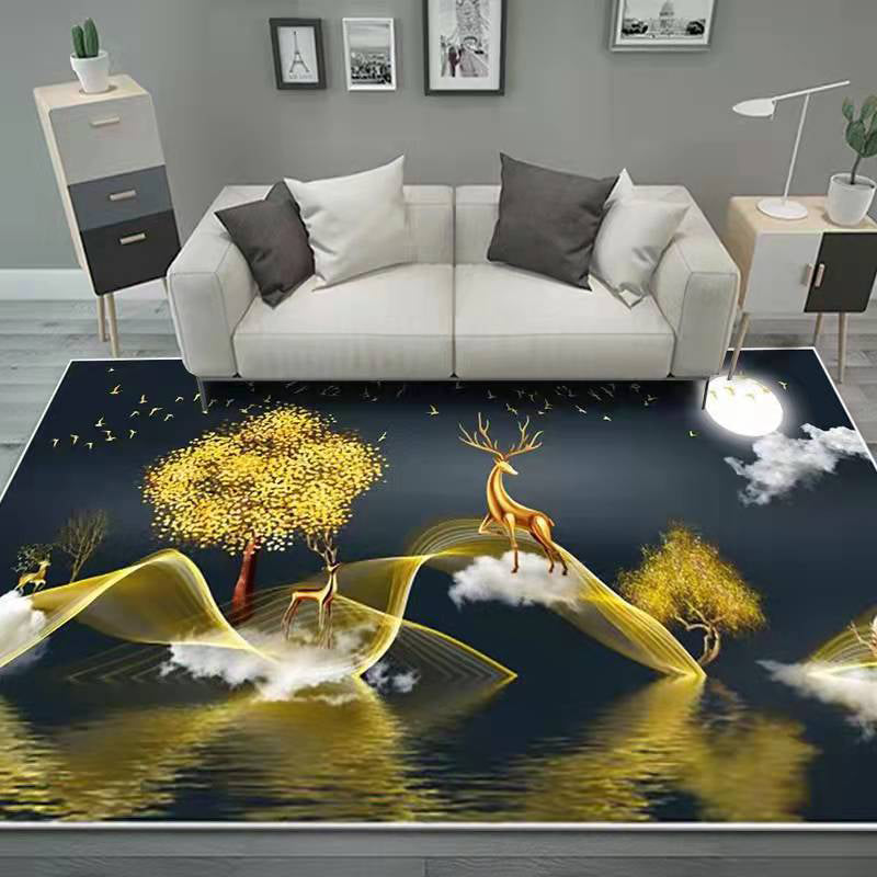 Funky binnen tapijt Stijlvol hertenprint gebied Tapijten Polyester Resistent gebied Tapijt voor woonkamer