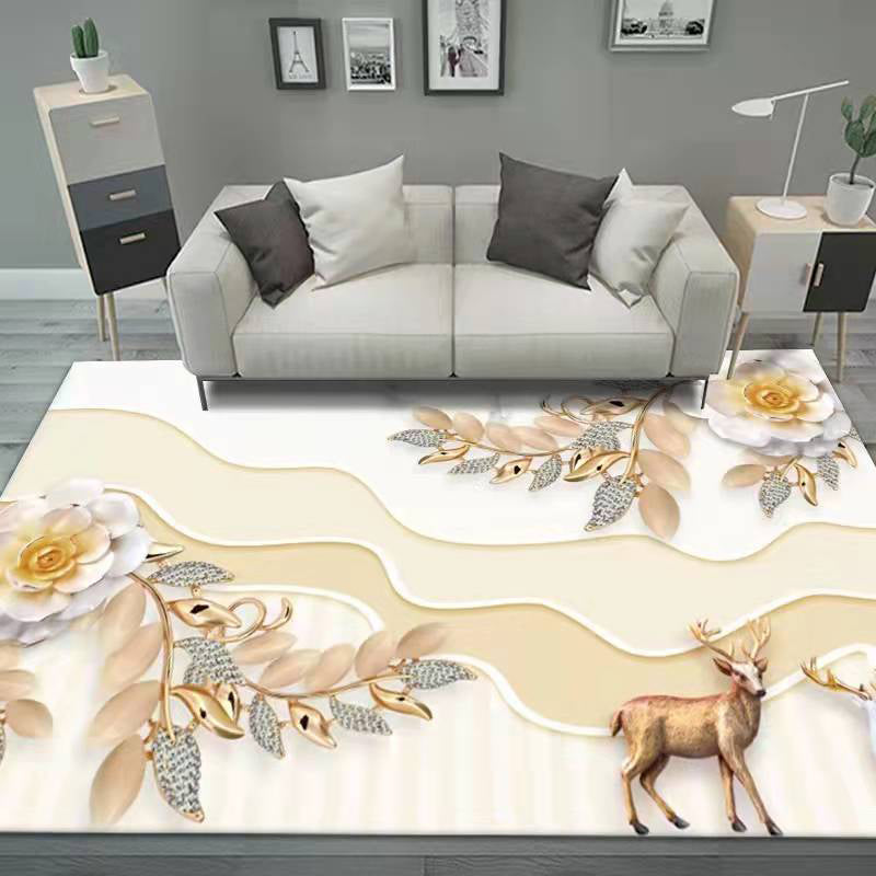 Funky binnen tapijt Stijlvol hertenprint gebied Tapijten Polyester Resistent gebied Tapijt voor woonkamer