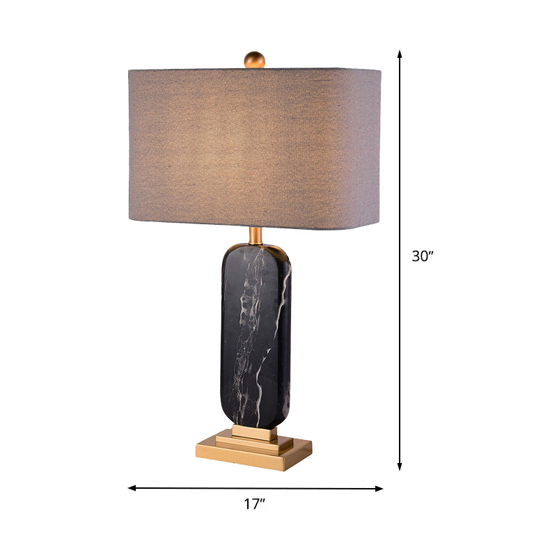 1 Kopf schattierte Aufgabenbeleuchtung zeitgenössischer Stoff kleine Schreibtischlampe in Schwarz für Bett