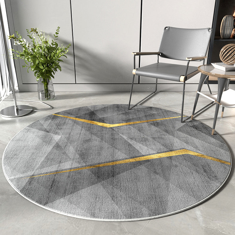 Grijs modern tapijt geometrisch patroon polyester gebied tapijt niet-slip achterste tapijt voor salon