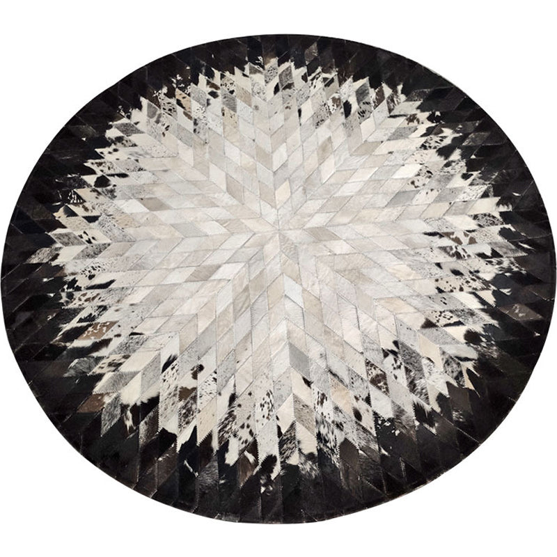 Modern Harlequin Patroon Tapijt Cowhide Round Tapijt Tapijt Non-Slip Backing Indoor Toe voor woningdecoratie