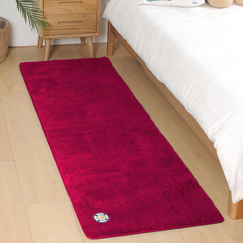 Blue Living Room Area Rug Solid Color Polyester Area Carpet Anti-Slip Easy Care Rug for Bedroom