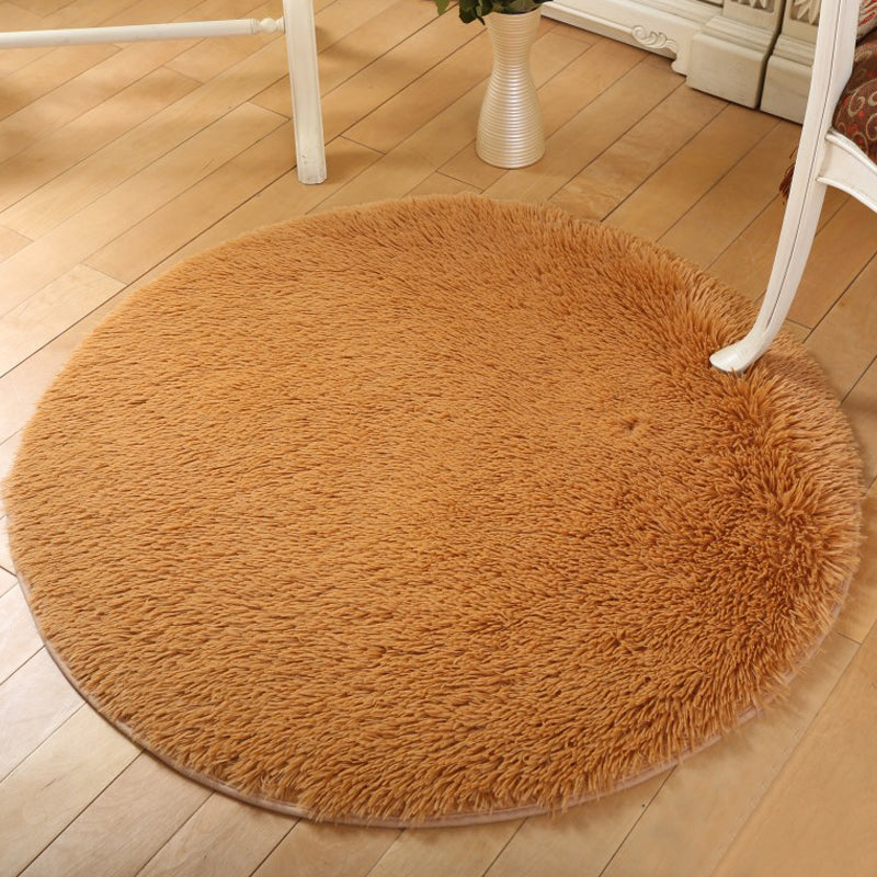 Camel Casual Rug Blending Solid Color Rug Non-Slip Backing Rug for Living Room