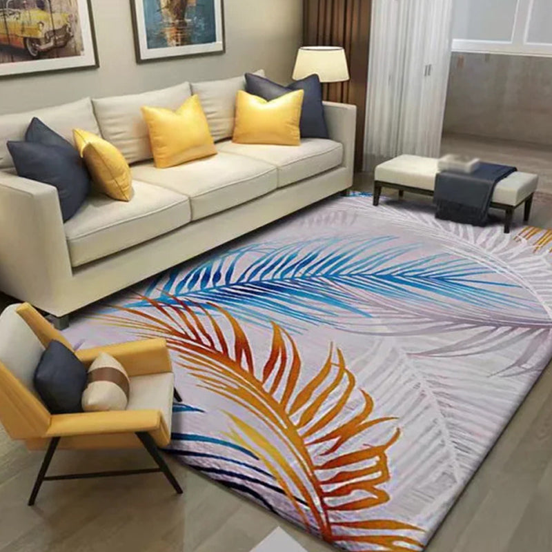 Moderne botanisch gedrukte tapijt polyester gebied Tapijt niet-slip achteruitbreiding binnen tapijt voor woonkamer