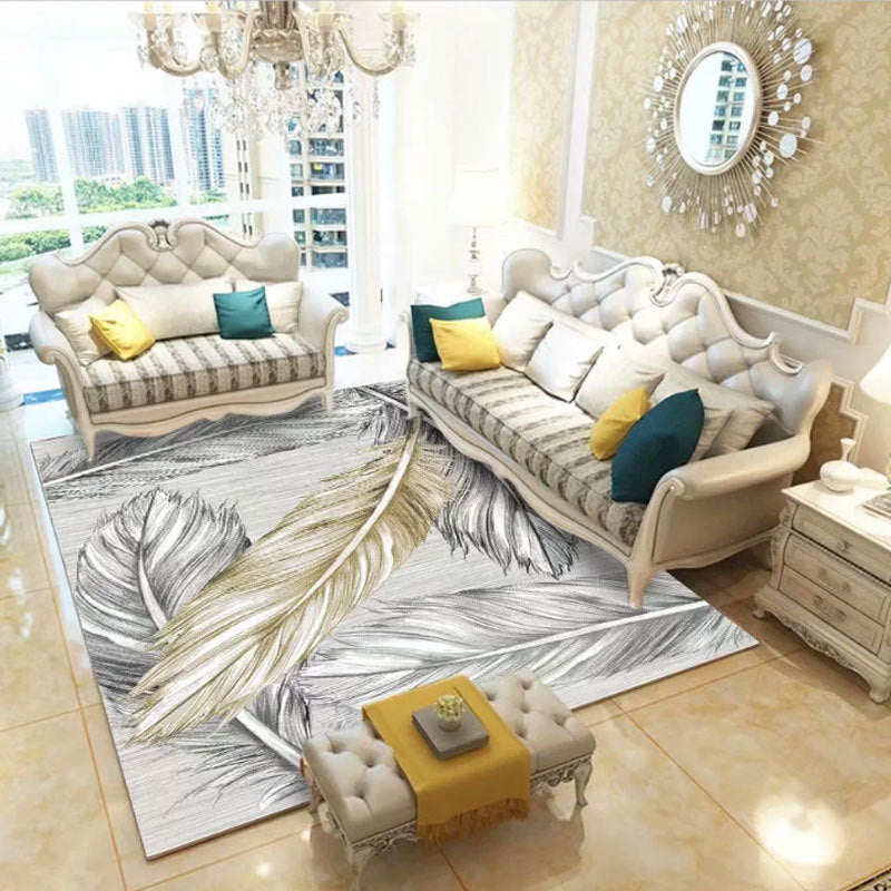 Moderne botanisch gedrukte tapijt polyester gebied Tapijt niet-slip achteruitbreiding binnen tapijt voor woonkamer