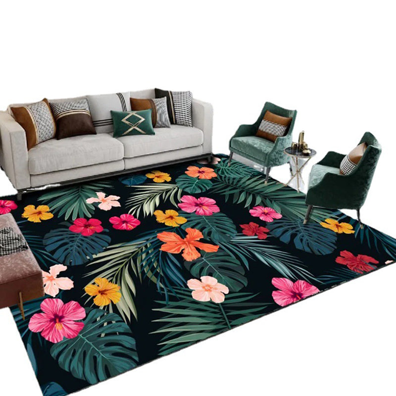 Moderne botanisch gedrukte tapijt polyester gebied Tapijt niet-slip achteruitbreiding binnen tapijt voor woonkamer