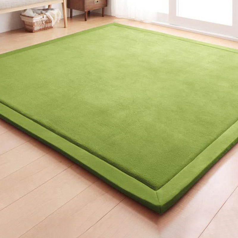 Fancy Living Room Carpet Solid Color Polyester Area Rug Stain Resistant Area Rug