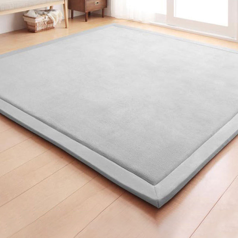 Fancy Living Room Carpet Solid Color Polyester Area Rug Stain Resistant Area Rug