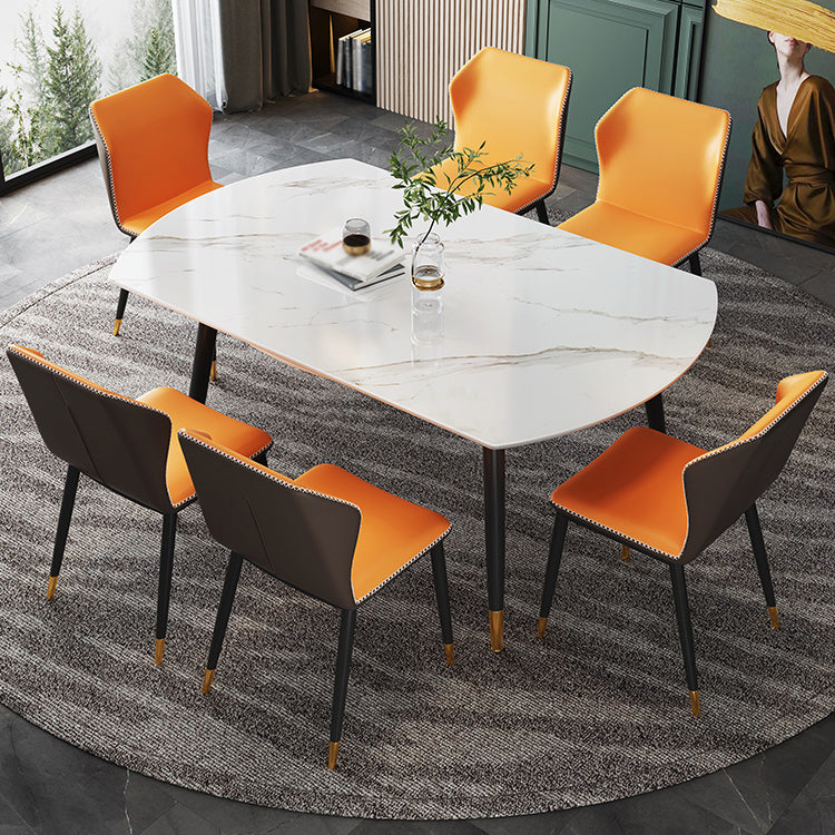 Traditional Luxury Round Drop-Leaf Dining Table Stone Furniture for Dining Room