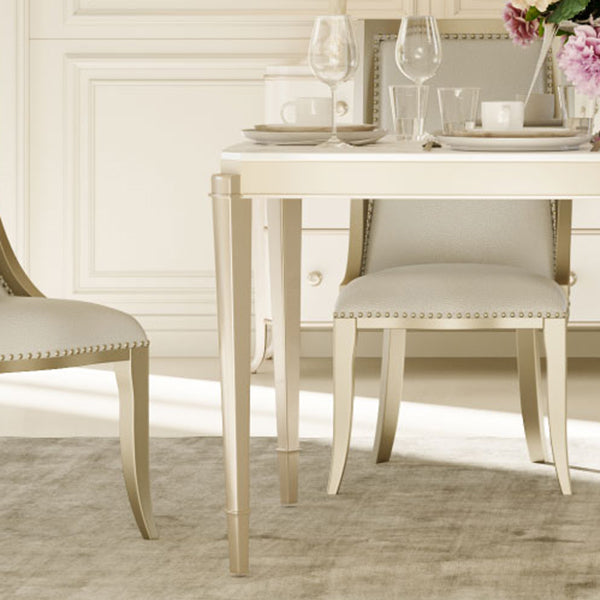 Solid Wood Mid-Century Modern Rectangle Table Sintered Stone Dining Table with 4 Legs