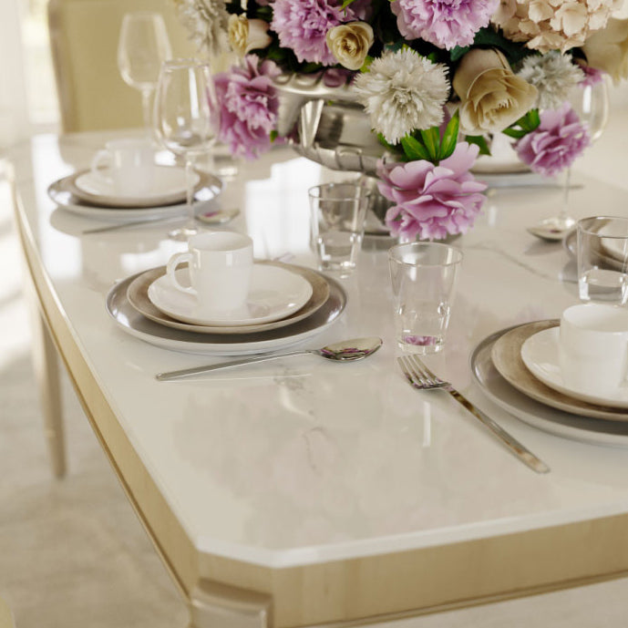 Solid Wood Mid-Century Modern Rectangle Table Sintered Stone Dining Table with 4 Legs