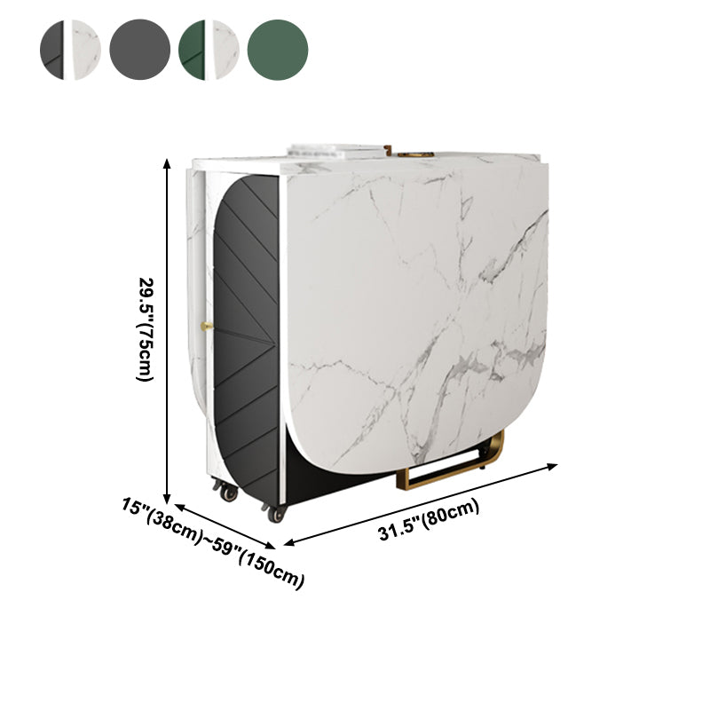 Zeitgenössische Drop-Leaf-Esszimmerkollektion, ovale Möbel, 15" L x 31,5" B x 29,5" H