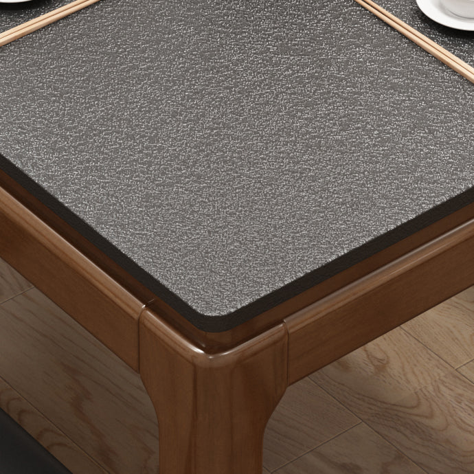 Mesa de comedor de piedra sinterizada de mediados de siglo, mesa rectangular con base de madera maciza de 4 patas para el hogar