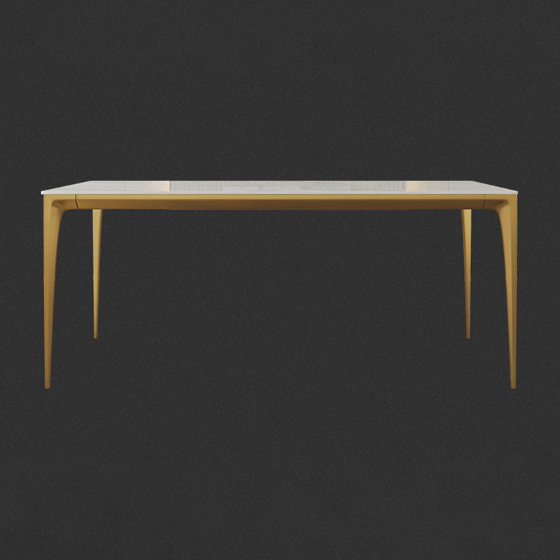 Mesa de comedor de piedra sinterizada Estilo de lujo 4 patas Mesa de rectángulo base para comedor