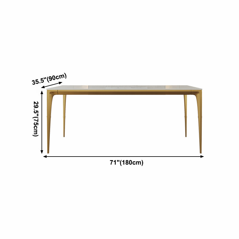 Mesa de comedor de piedra sinterizada Estilo de lujo 4 patas Mesa de rectángulo base para comedor