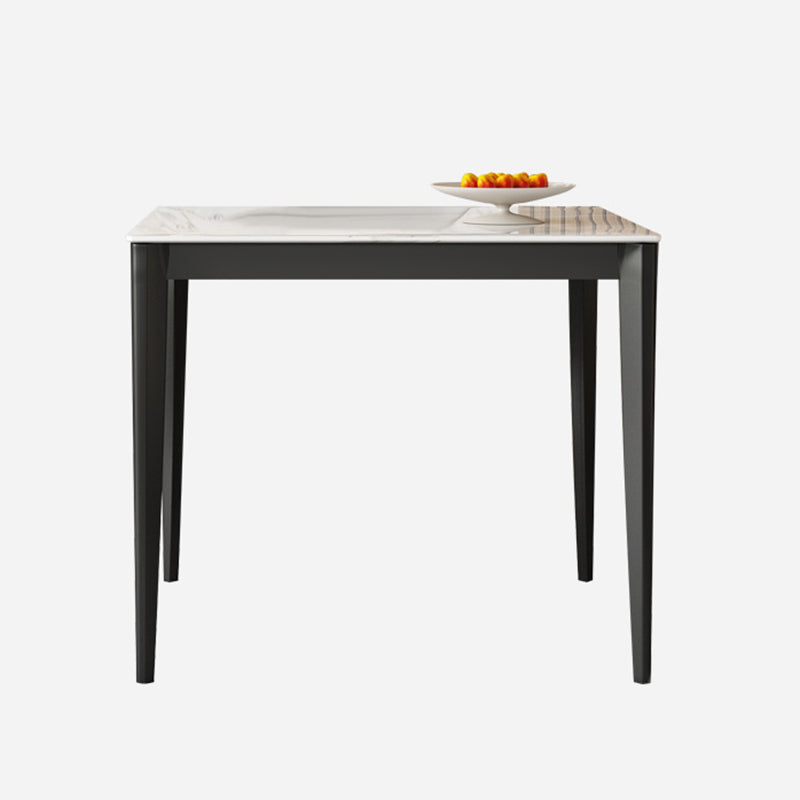 Sintered Stone Esstisch Industrial Style 4 Beine Basis Quadratisch für Esszimmer