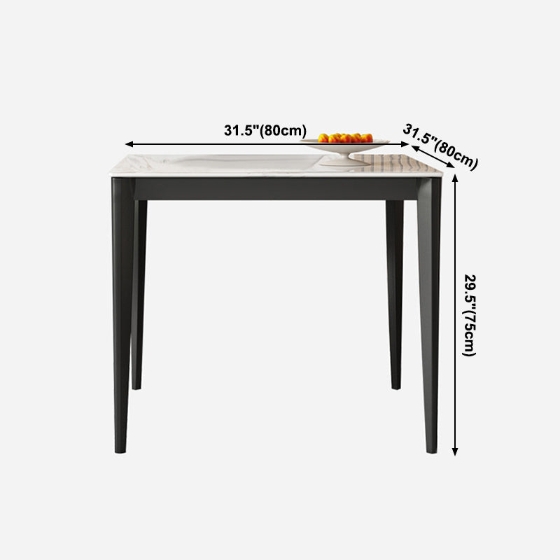 Sintered Stone Esstisch Industrial Style 4 Beine Basis Quadratisch für Esszimmer
