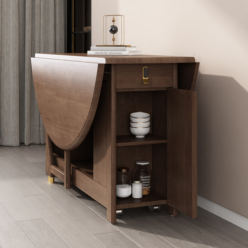 Modern Modern Eetting Table Round Solid Wood Brown Eetting Tafel uit het midden van de eeuw voor thuisgebruik