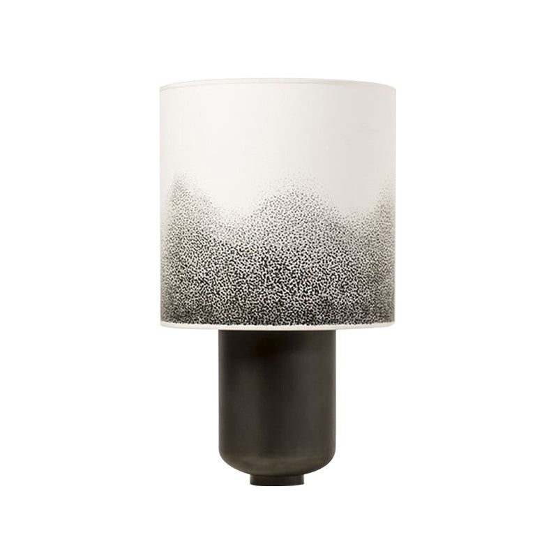 Tissu baril Table Light Contemporary 1 Bulbe Black Task Lighting avec base métallique