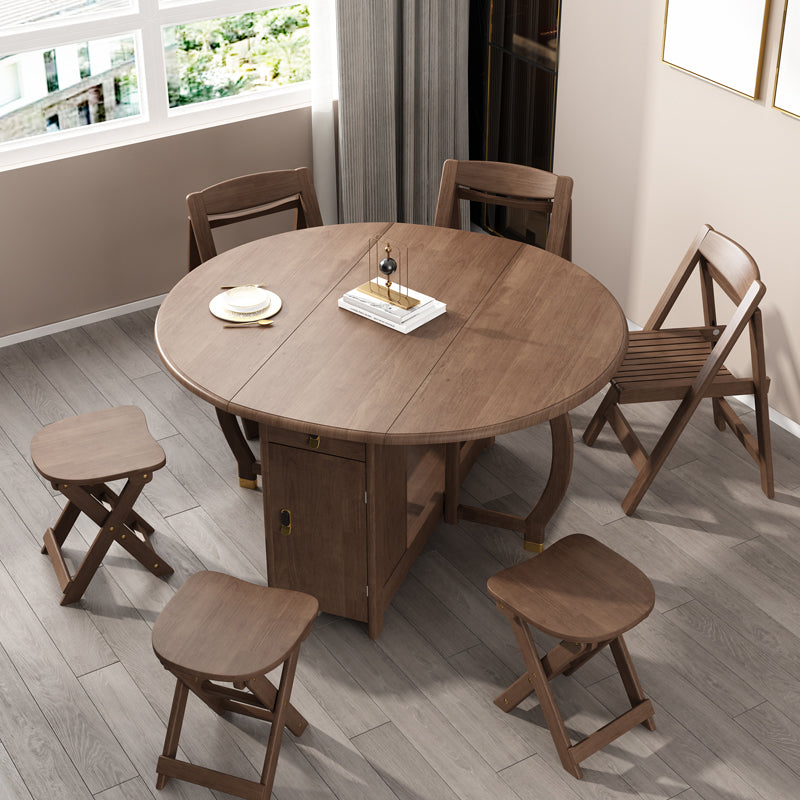 Modern Modern Eetting Table Round Solid Wood Brown Eetting Tafel uit het midden van de eeuw voor thuisgebruik